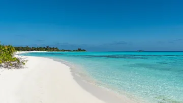 beach, local-island, nature, sea - Una splendida spiaggia di sabbia bianca sull'isola di Mathiveri, nell'atollo di Alifu Alifu, con acqua cristallina.