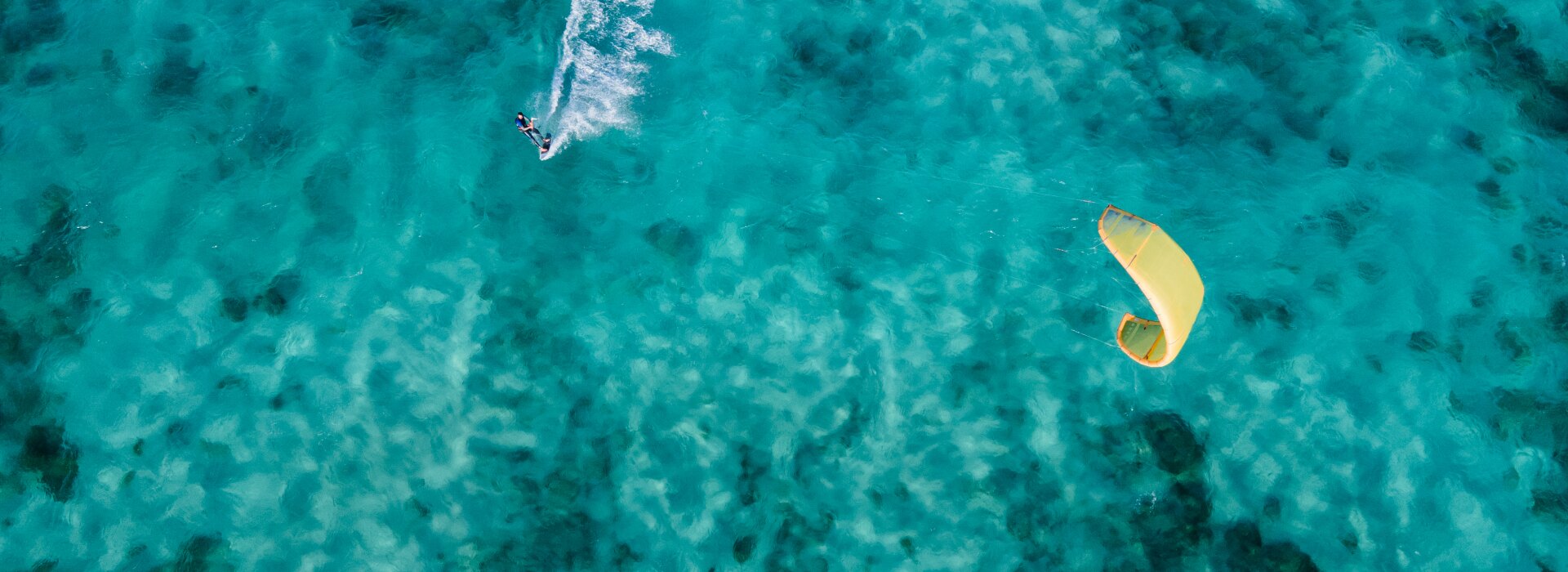 Kitesurfing activity in Maldives