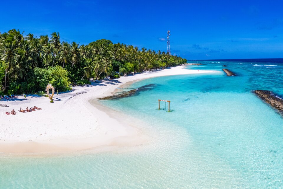 Fulidhoo island in Vaavu atoll in the Maldives